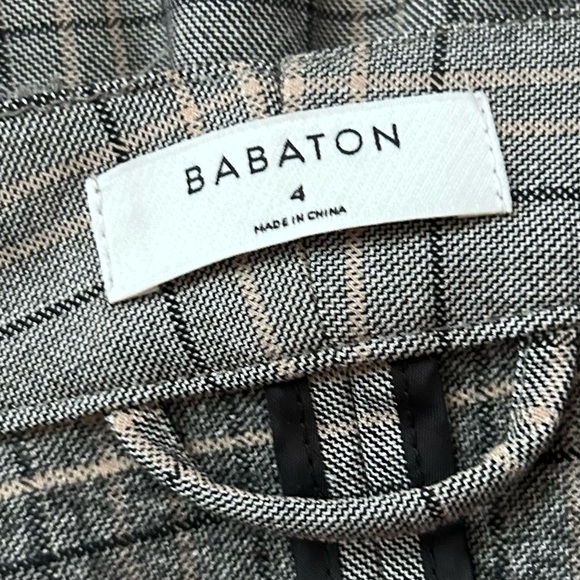 Aritzia Babaton Power Open Front Blazer Glen Plaid in Gray Sz 4 - Picture 9 of 11